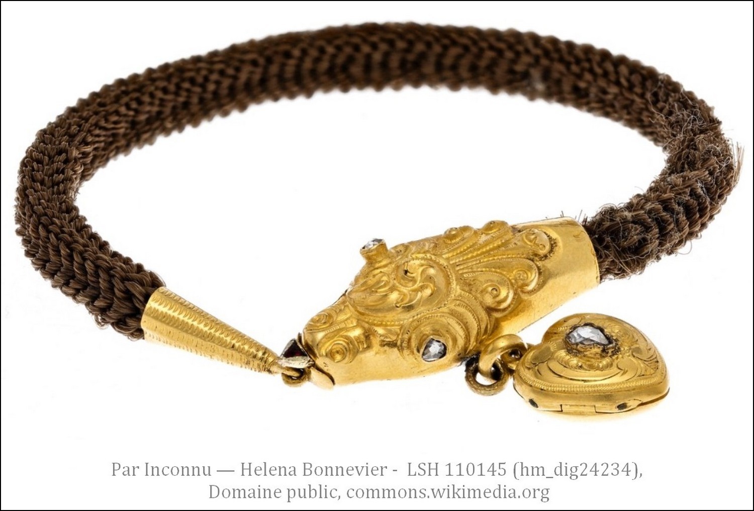 bracelet en cheveux tressés - domaine public